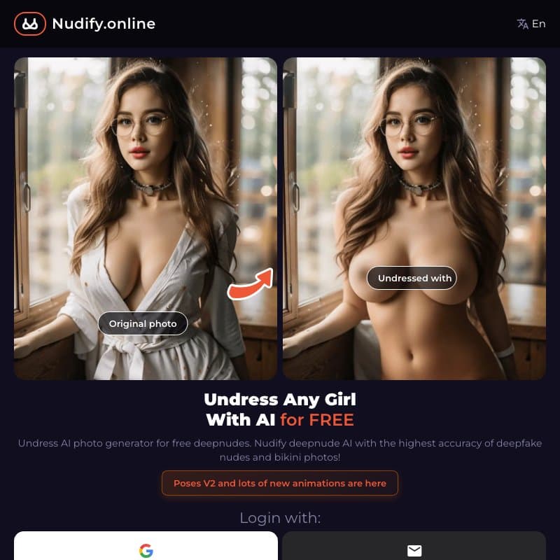 Nudify.online before and after product interface